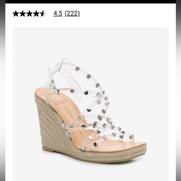 Dolce Vita Maxton Rope Wedge Espadrille Clear/Lucite Straps W/ Silver Gr… - Picture 3 of 8